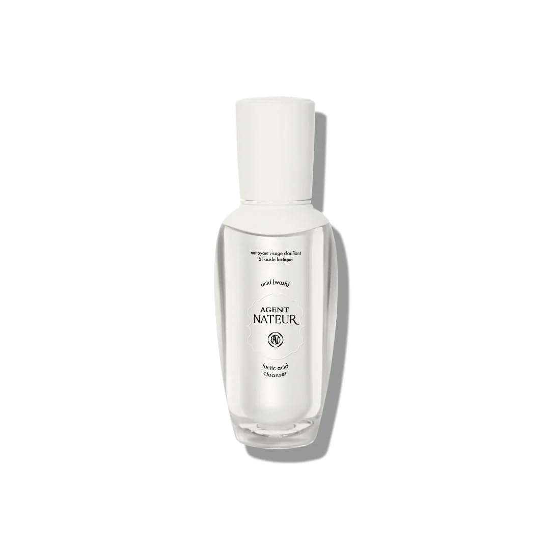 Agent Nateur - acid (wash) Natural Lactic Acid Skin Illuminating Cleanser | Gently Exfoliate, Hydrate, Soothe | Vegan, Non-Toxic, Clean Skincare (Travel Size; 1.6 fl oz | 47 mL)