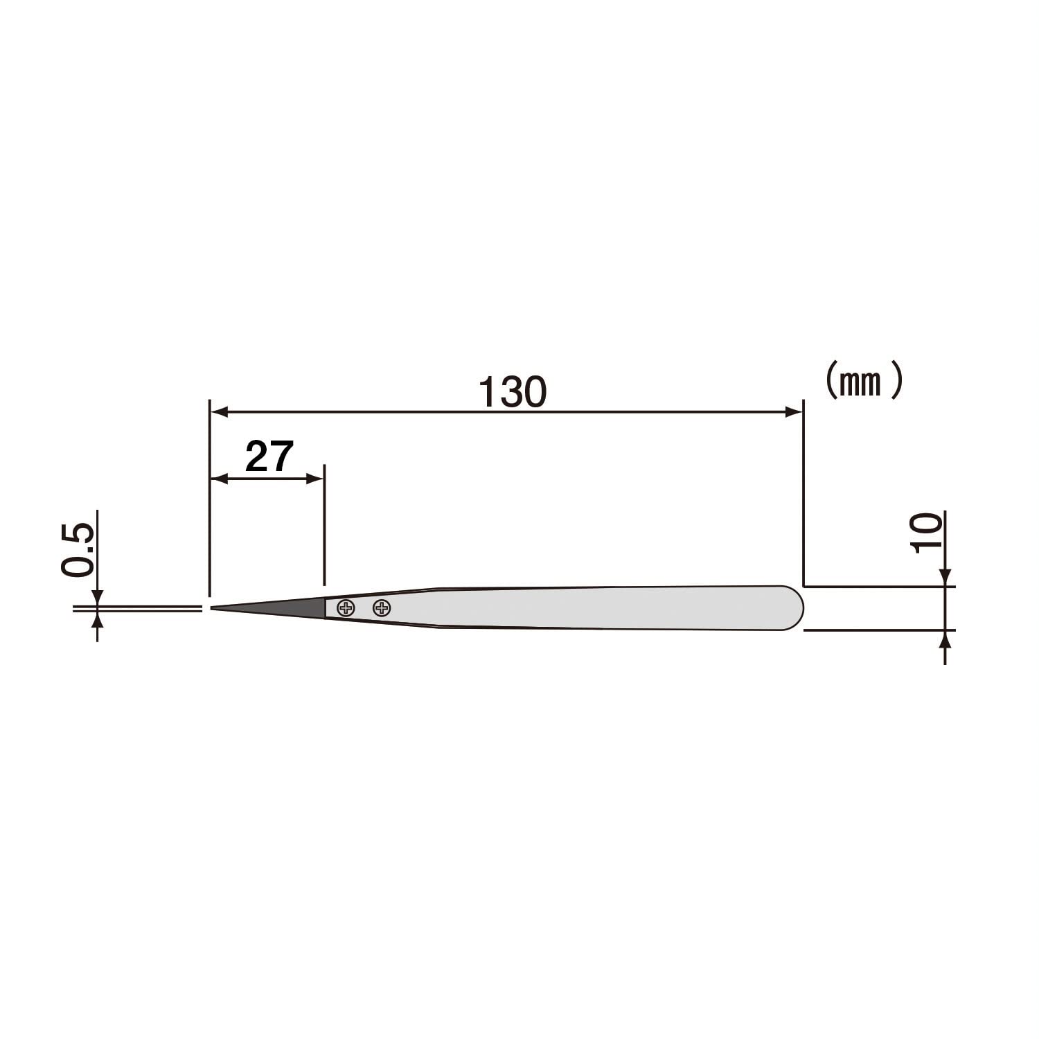 ENGINEER PTZ-41 PPS ESD-Safe Plastic Tipped Tweezers, Straight, Interchangeable Fine Pointed Tips, Stainless Steel Body