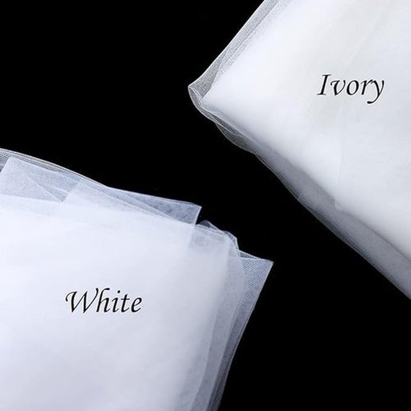 Bmirth Cathedral Wedding Veil Long Veil White Bridal Veil 118" Length Veils for Women (Ivroy veils)