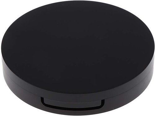 U-M PULABO Cosmetic Empty Jar - Portable 20g Makeup Container for Pressed Powder | Black & Silver