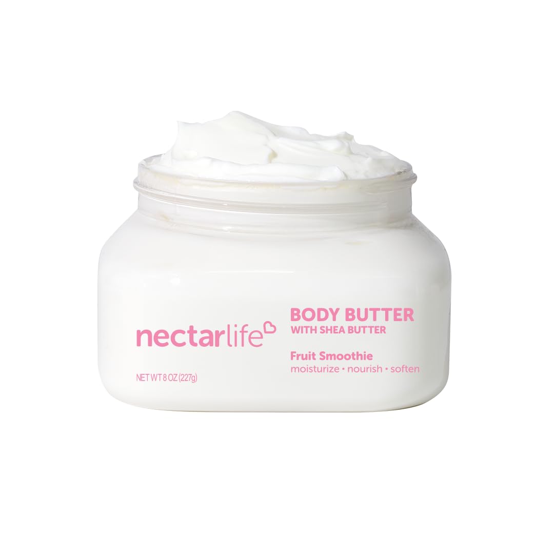 Shea Body Butter, Body Cream, Hydrating Moisturizer with Pure Shea Butter, Provides Ultimate Nourishment & Hydration, Avocado and Apricot Kernel Oil, 8oz (Fruit Smoothie)