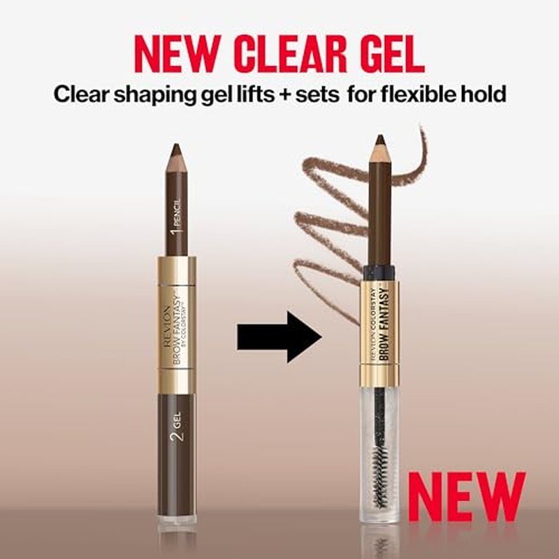 Revlon ColorStay Brow Fantasy, All In One Eyebrow Powder Pencil with Shaping Clear Gel, Gel Infused with Panthenol, Smudge-proof, 16HR Visibly Full Brows, 001 Ash Blonde