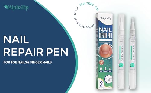 Toenail Treatment & Nail Repair Pen, Nail Strengthener and Care Solution for Damaged, Brittle Nails – Gentle Botanical Formula, Easy Twist Pen – 2 Packs × 2 (4 Pens Total)