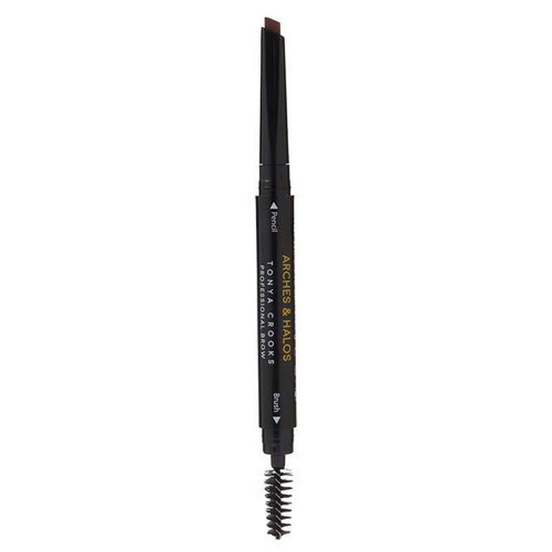 Arches & Halos Angled Brow Shading Pencil - Double Sided Eyebrow Filler and Spoolie - Angled Brush Design for Precise Shaping and Styling - Buildable, Easy Blend Pigment - Auburn - 0.012 oz
