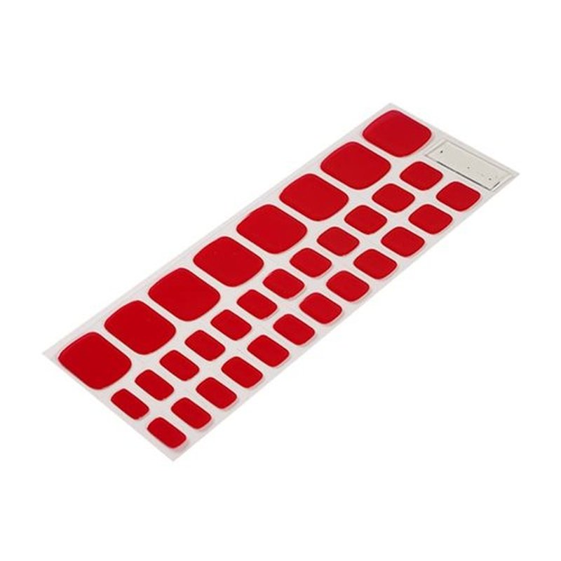 Adora Couture Semi Cured Gel Nail Strips - 32 pcs Gel Pedicure Stickers, Easy to Apply & Remove Toenail Stickers, Salon Quality at Home & Long Lasting - UV Nail Lamp Required - Red P