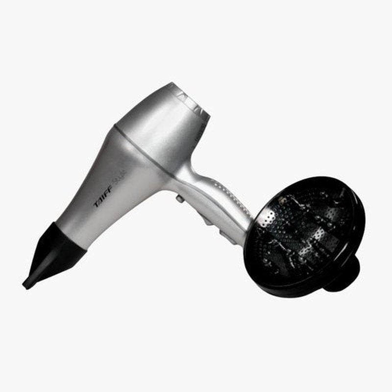 Taiff Style IonSense Professional Hair Dryer | 1875W Ionic Ceramic Blow Dryer with Diffuser | Lightweight Travel Friendly | Dual Voltage - Fast Drying | Silver
