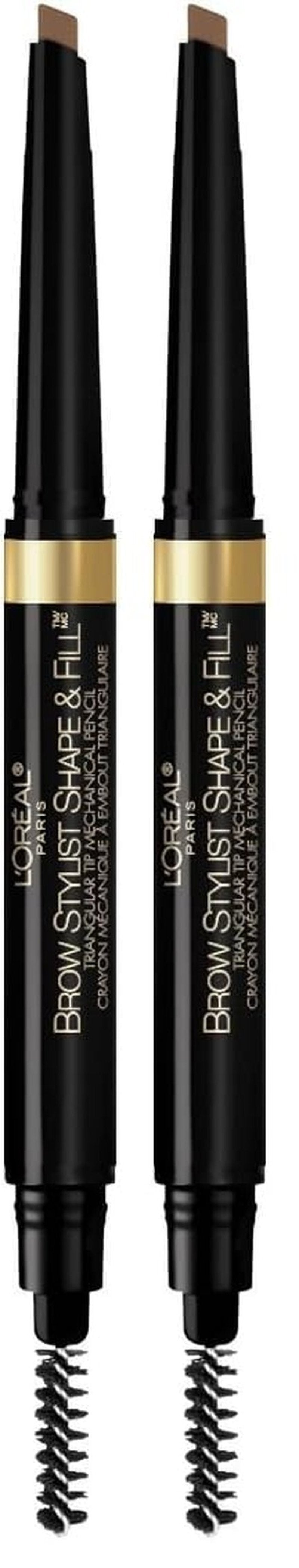 L’Oréal Paris Brow Stylist Shape & Fill Mechanical Eye Brow Makeup Pencil, Brunette, 0.008 oz. (Pack of 2)