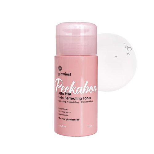 glowiest AHA PHA Gentle Exfoliating Toner for Daily Use – Hydrating, Pore-Refining, Sensitive Skin Friendly (Peekaboo Skin Perfecting Toner)
