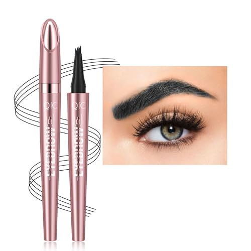 (04 Black) microblading eyebrow pencil,eyebrow pencil hair drawing,waterproof Eyebrow Pen with Micro-Fork-Tip