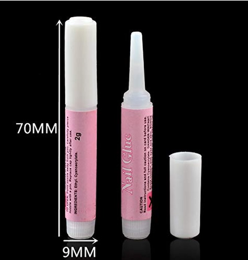 XICHEN 50 bottles Professiona Nail Art Glue for Beauty False Adhesive Transfer Tips Decorations Adhesive Transparent 2 ML(0.07 oz)/bottles,nail supplies for nail techs