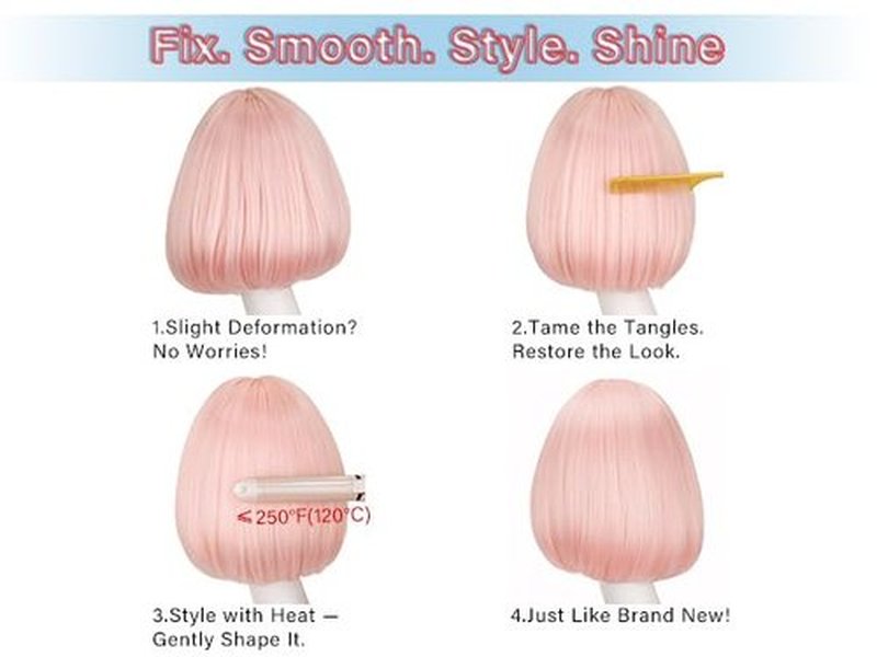 forfeels Light Purple Bob Wigs with Bangs Straight Short Wigs for Women Synthetic Purple Wig for Cosplay Women Funny Wig for Party Halloween Daily Wear Anime Costume Events