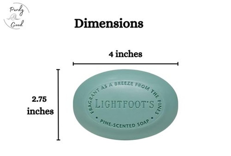 Perdy Good Lightfoot's Pine Soap for Men (Set of 4 Bars) All Natural Pine Scented Mens Athletic Soap for Body or Hands