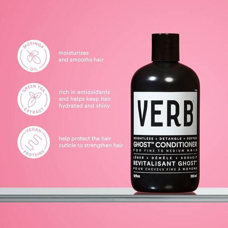 VERB Ghost Shampoo & Conditioner Duo Set, 32 fl oz, Infused with Moringa Oil -Cleanses + Moisturizes Fine and Weighed Down Hair - Vegan, No Parabens or Harmful Sulfates