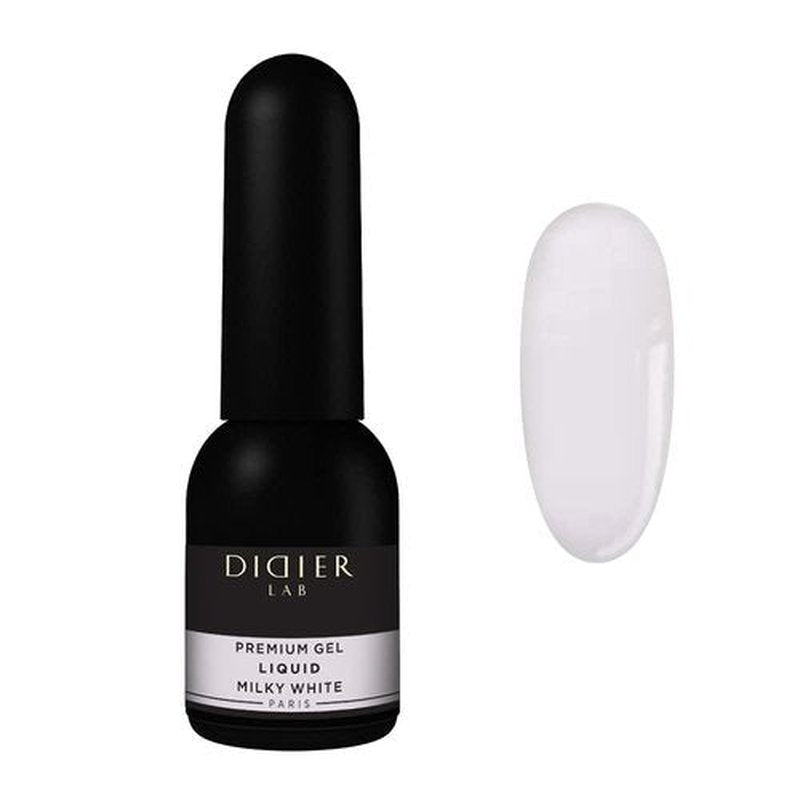 Didier Lab - Premium Gel Liquid Milky White - Builder Gel in a Bottle - Nail Extension up to 5mm - Viscous - Easy Application - Suitable for Beginners - For UV Lamp – French Manicure – White Colour