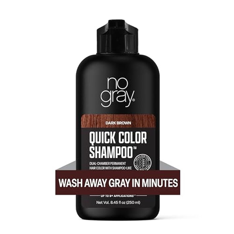 No Gray Quick Permanent Hair Color Shampoo, Black, 8.45 oz
