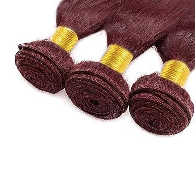 Giginger Brazilian Human Hair Bundles Burgundy 99J Straight Human Hair Bundles 26 28 30 inch Wine Red Unprocessed Virgin Quick Weave Hair for Black Women