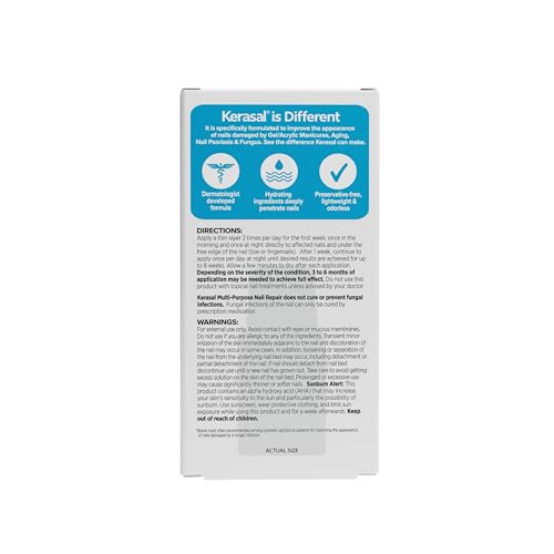 Kerasal Multi-Purpose Nail Repair, Nail Solution for Discolored and Damaged Nails, 0.43 fl oz