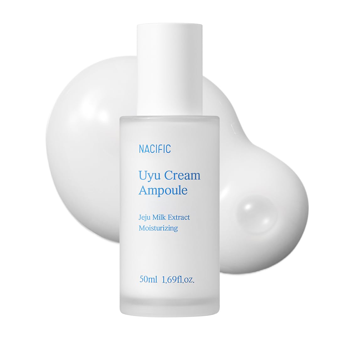 NACIFIC Uyu Cream Ampoule 50ml – Milk Protein Hydrating Serum with Jeju Milk Extract, Ceramide Complex for Dry & Sensitive Skin, Barrier Repair, Long-Lasting Moisture