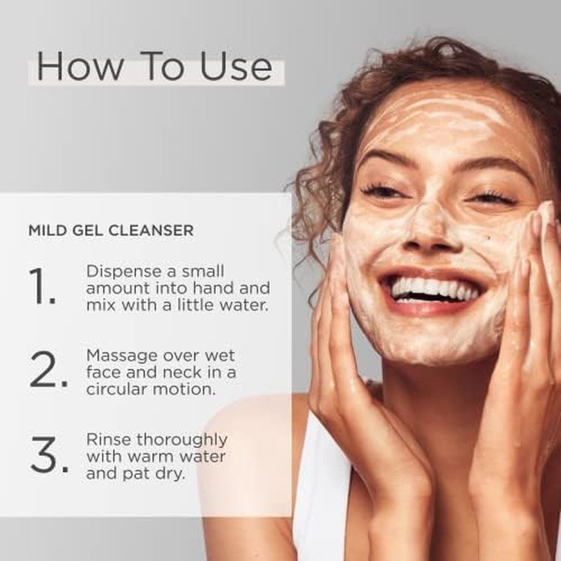 Glytone Mild Gel Cleanser - Exfoliating Face Wash for Normal/Combination Skin - 4.7% Glycolic Acid - 6.7 fl. oz.