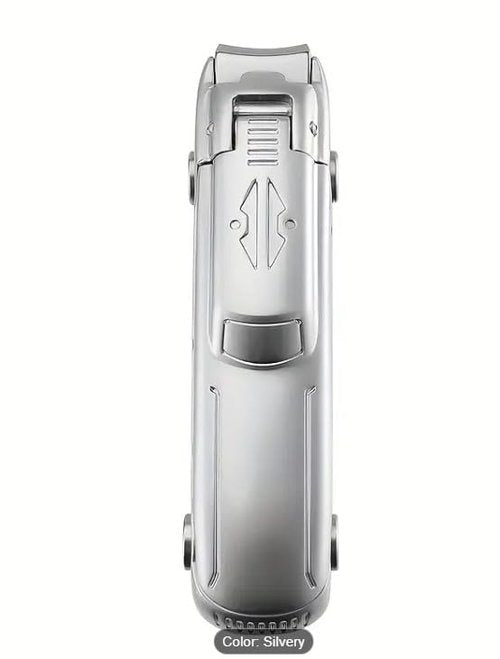 Car Shaped Nail Clipper - Premium Metal Fingernail Clipper with Filer - Fun & Durable Grooming Tool for Men, Husband, Kids - Unique Birthday Gift Idea, Stocking Stuffer - Packed in Tin Box (Silver)