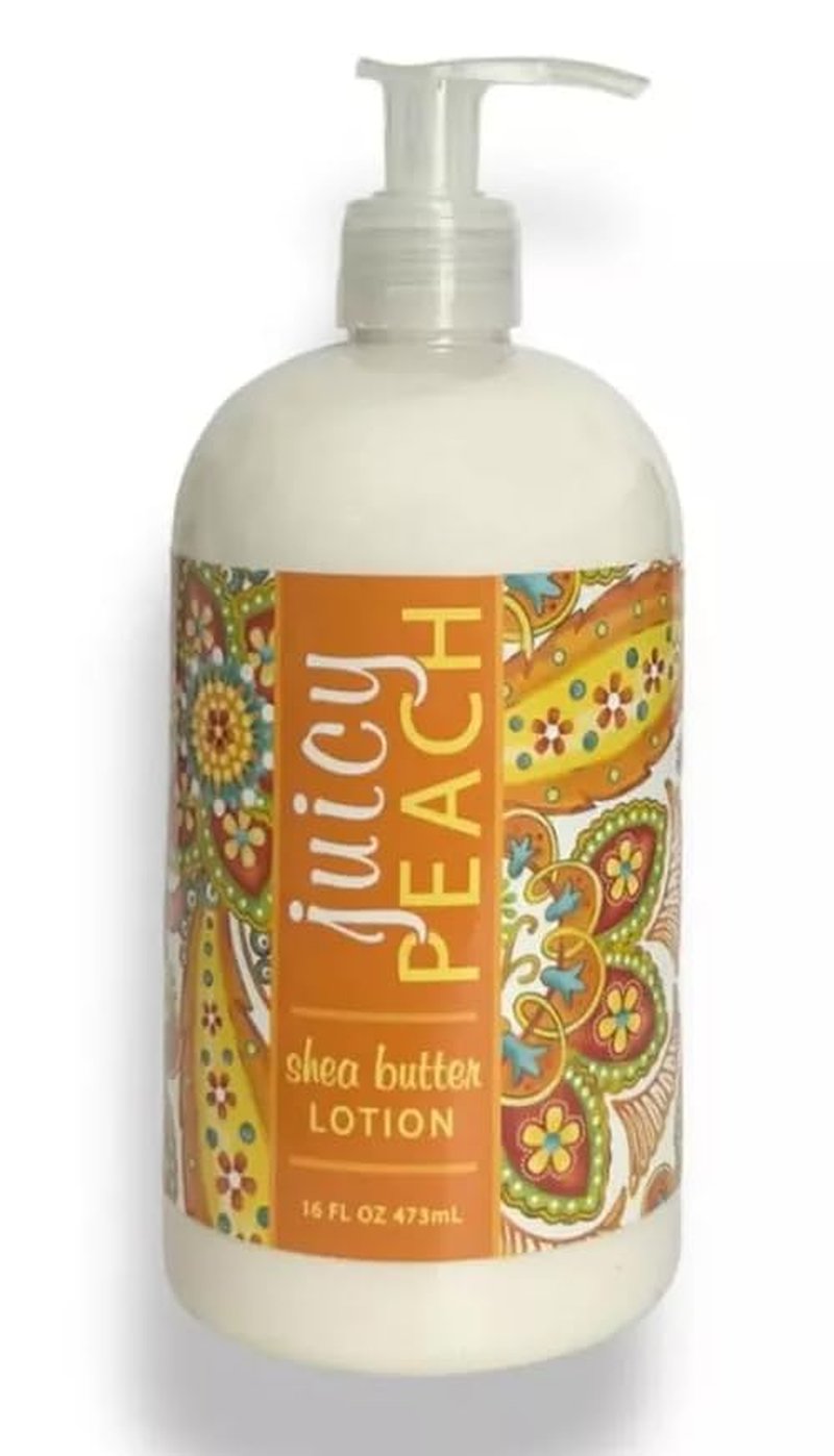 Greenwich Bay JUICY PEACH Scented Lotion with Shea Butter - Luxury Spa Botanical Collection - Beautiful Packaging - 16 Ounce Bottle