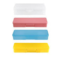 4 Pack Professional Clear Manicure Nails Pedicure Tool Box, Personal Nail Box Storage Case for Organizing, Plastic Pencil Case Container Organizer (Clear Yellow Pink Blue)