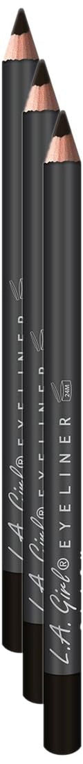L.A. Girl Eyeliner Pencil, Brown Black (Pack of 3)
