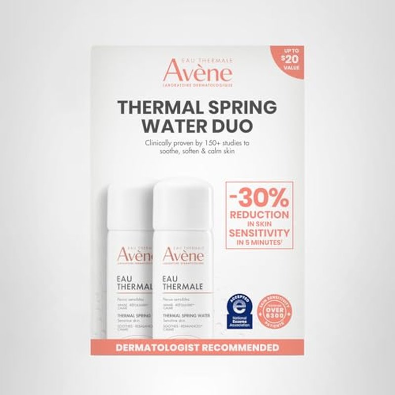 Avène Thermal Spring Water, Soothing Calming Facial Mist Spray for Sensitive Skin, Soothes, Softens + Calms Skin, Formulated with Mineral & Biological Properties