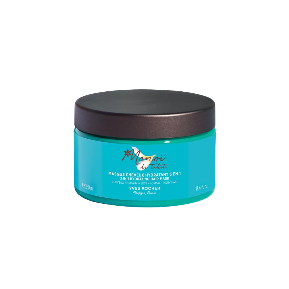 Yves Rocher Monoï de Tahiti Monoi 3 in 1 Moisturizing Hair Mask Night Care Conditioner All Hair Types 250 ml./8.4 fl.oz.