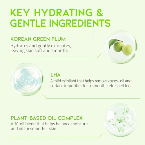 #OOTD Hydrating Makeup Remover Korean Cleanser for Face, LHA Natural Oil Complex Refreshing Gentle Cleanser for Sensitive Skin. Green Plum Low PH Cleansing Oil 200ml 6.76 Fl. Oz.