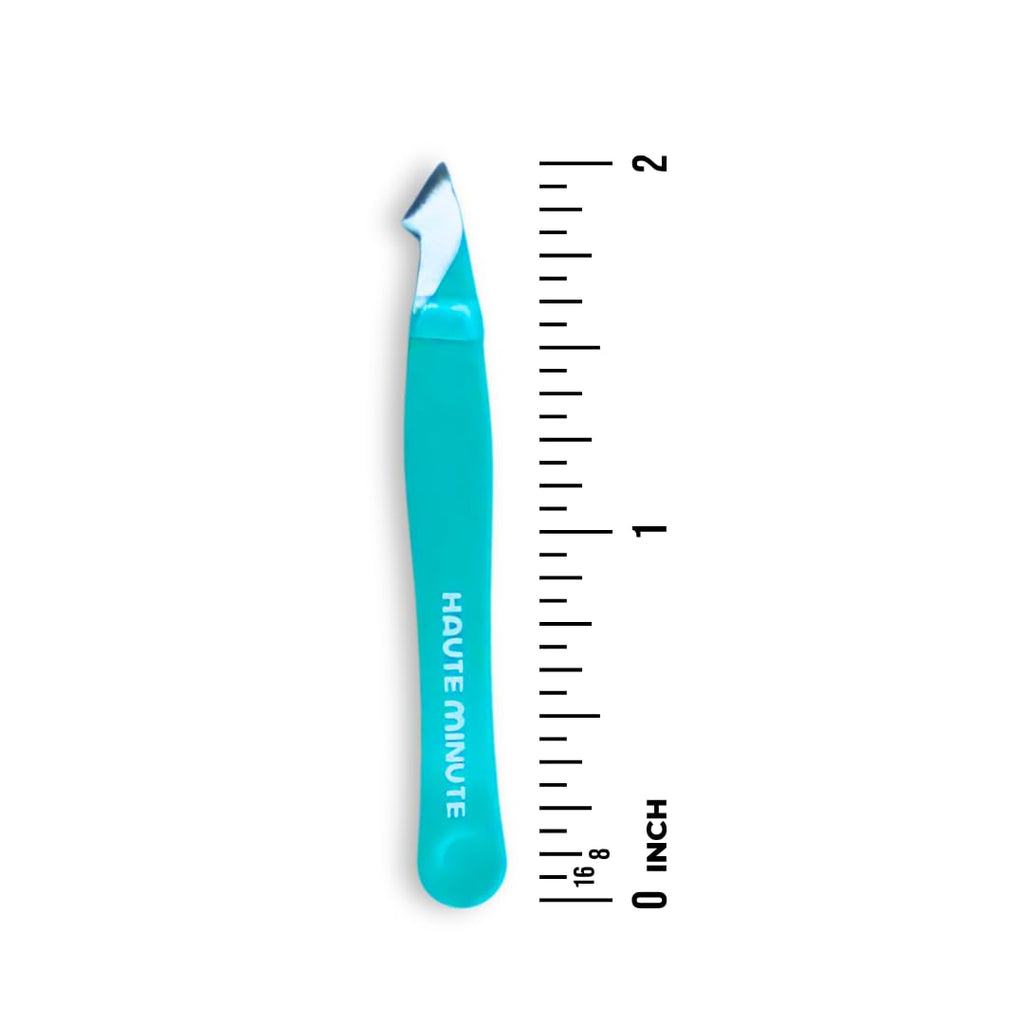 Haute Minute Makeup Go Girl! Mini Tweezers, Stainless Steel Tweezer for Travel, Precision Tweezers for Eyebrows, Facial Hair, Ingrown Hair, Chin, Splinter Removal, Eyebrow Plucker (Aqua)