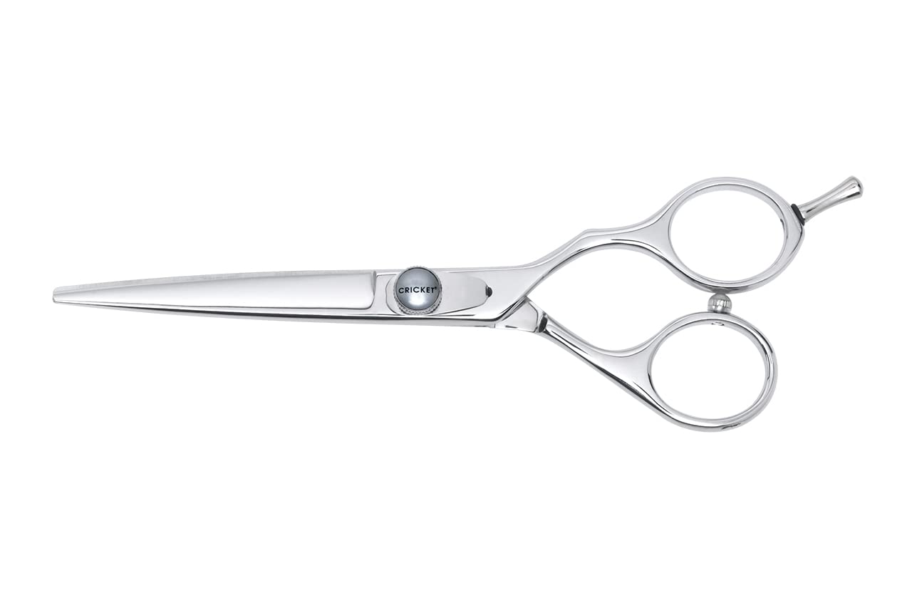 Cricket S2 Elite Series Shears 600 Professional Hair Cutting Scissors - 6-Inch Barber & Stylist Hair Scissors with Convex Edge Blades, Durable Swedish Steel, Leaf Spring Tension, Hand-Polished Finish