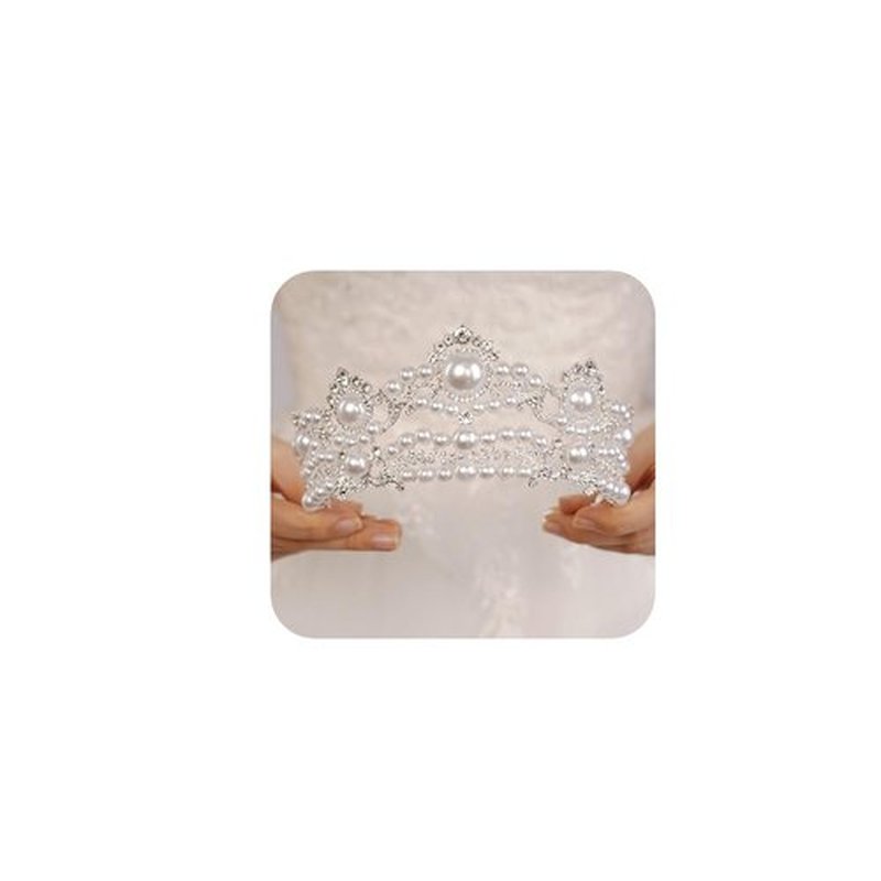 JWICOS Wedding Tiara for Bride Pearl Tiaras and Crowns for Women Rhinestone Birthday Crown for Girls Pearl Hair Accessories for Christmas Halloween Pageant Prom