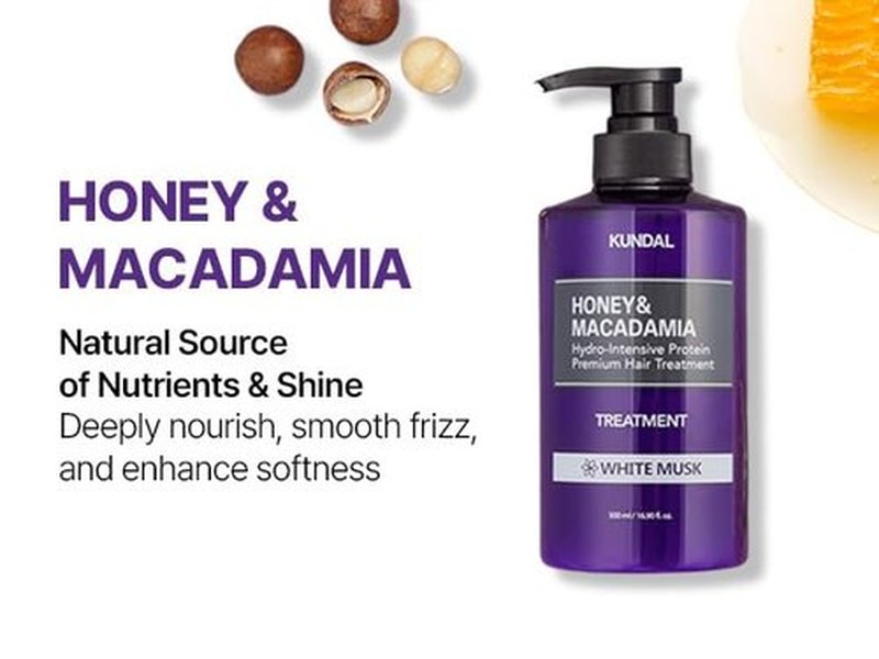 KUNDAL Honey & Macadamia Natural Conditioner Korean Hair Care Damage Repair, Deep Hydration, Long Lasting Fragrance, with Honey, Argan Oil, Macadamia Oil 16.9fl oz (Pack of 2) (Baby Powder)
