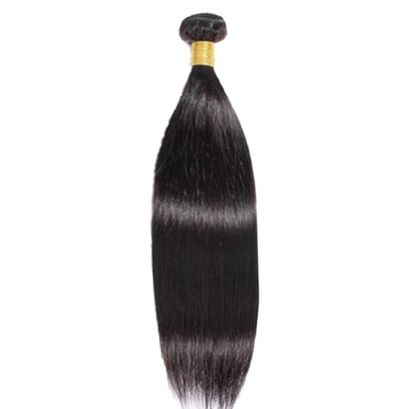 Straight Human Hair Bundles 1 Bundle 30 Inch Natural Black Bundles Human Hair Extension Single Bundle Color 1B# Double Weft 100g Unprocessed Brazilian Virgin Hair