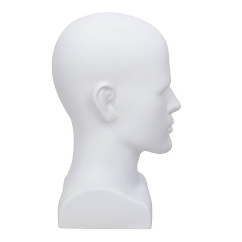 SK-QACD Mannequin Head Male Professional Cosmetology Manikin Head for Display Headset, Headphone, Game Console, Hats, Wigs Jewellery（L90-YB）