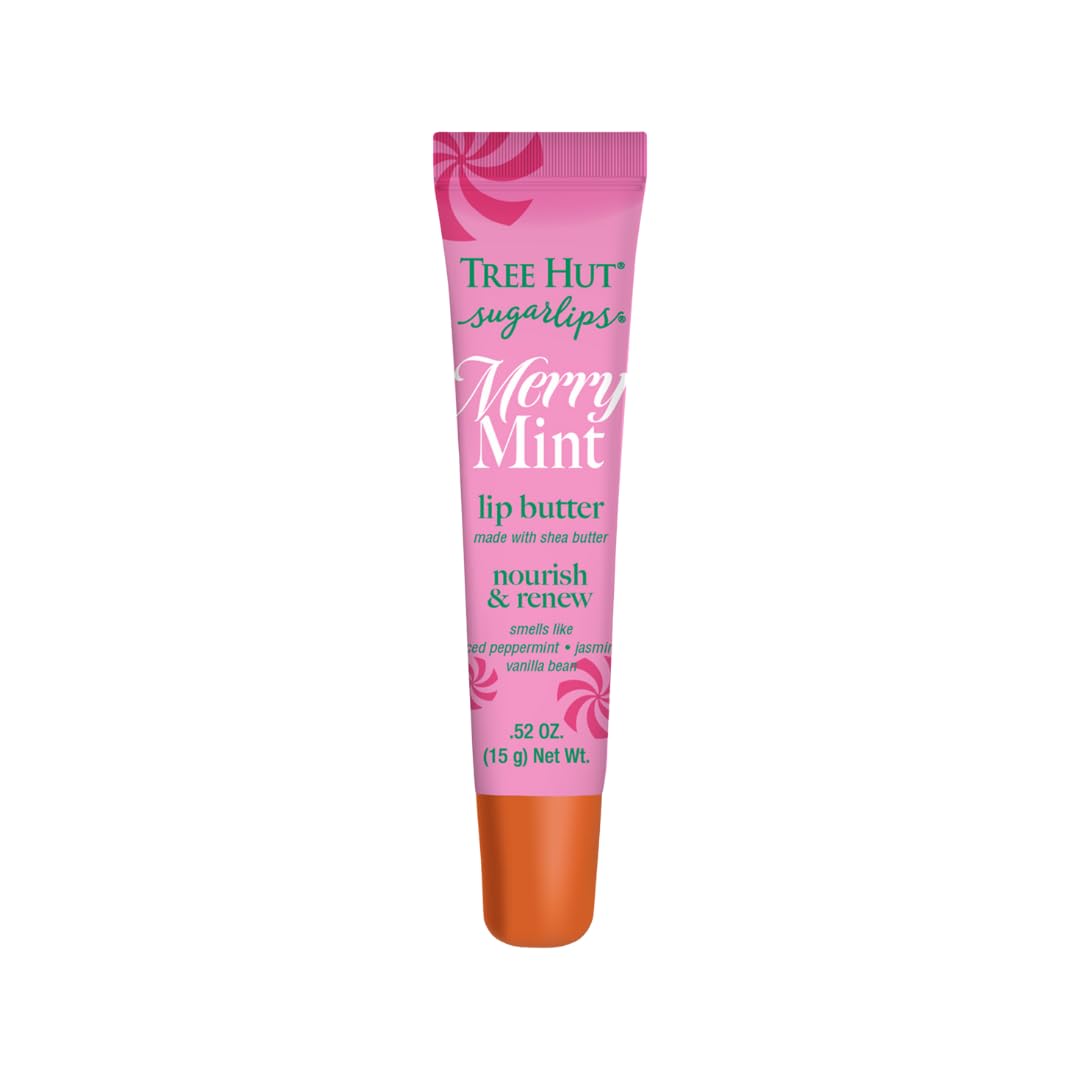Tree Hut Sugarlips Merry Mint Lip Butter, Moisturizing Lip Care for Full, Soft Lips, Essential Hydration, 0.52 fl oz