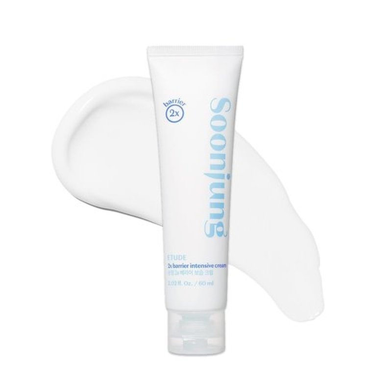 ETUDE SoonJung 2x Barrier Intensive Cream - Light Texture Vegan Face Moisturizer for Sensitive Skin (2.02 fl oz)