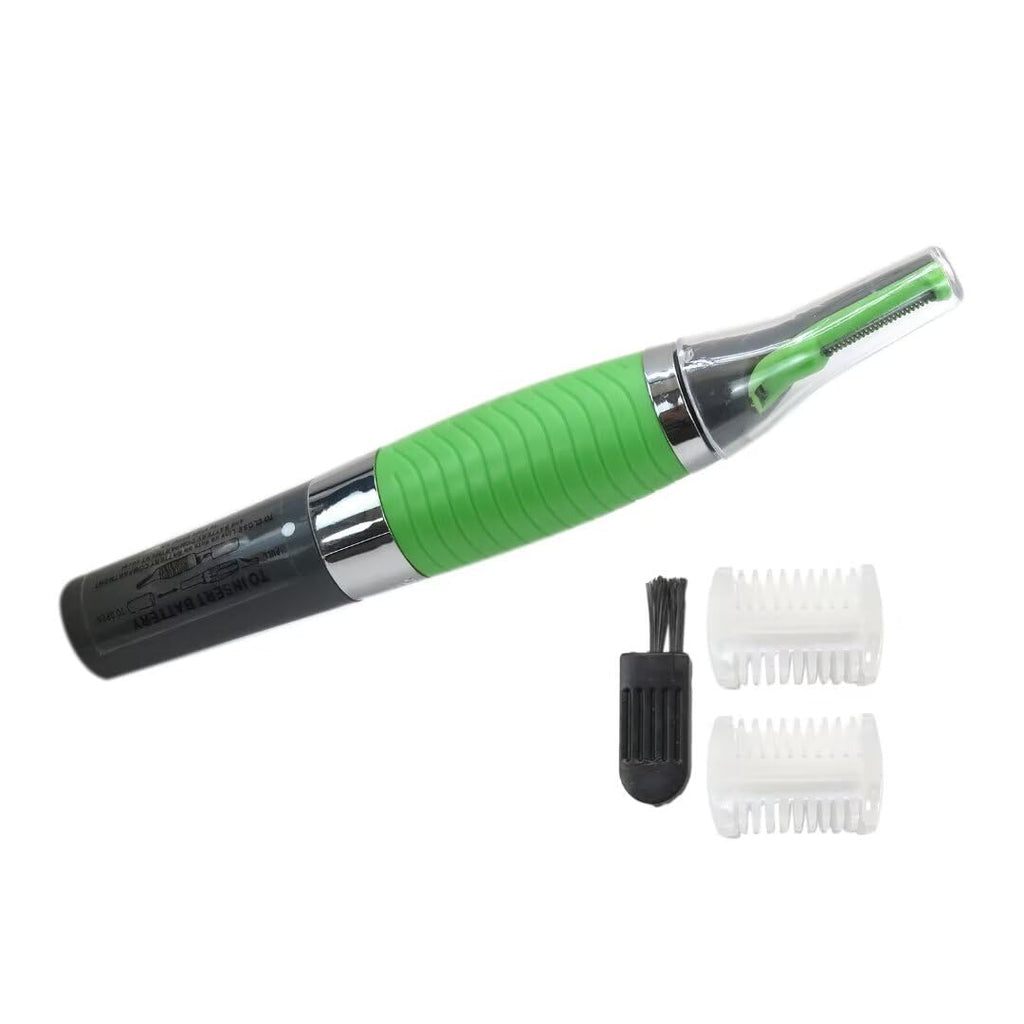 ATIODYUUK Men Nose Ear Face Neck Eyebrow Hair Mustache Beard Trimmer Shaver Clipper PE-Green