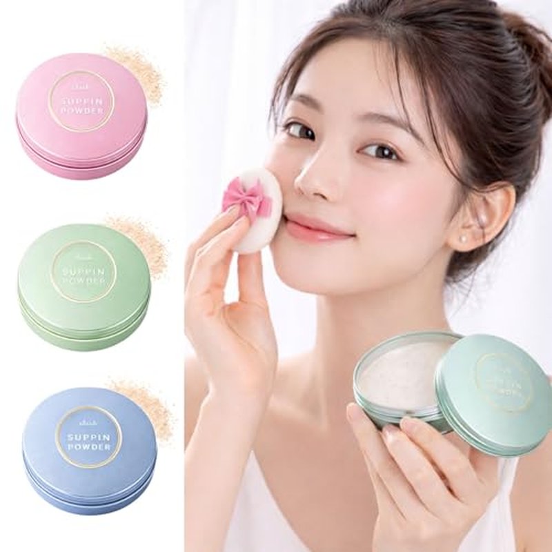 Club Suppin Translucent Pressed Powder, Loose Setting Powder, Finishing Face Powder with Shea Butter, Amino Acids & Aloe Extract, Long Lasting, Hydrating, Overnight Japanese Makeup, Floral Bouquet