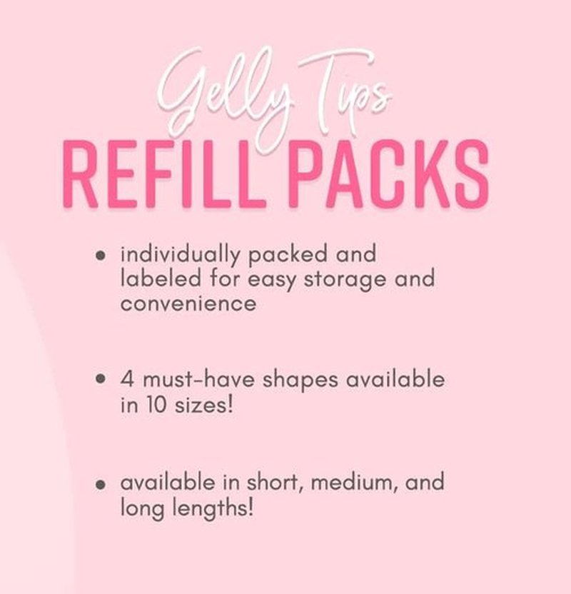 Kiara Sky Gelly Tip Soak Off Nails Refill Packs - Almond Medium (Sizes 0, 1, 2)