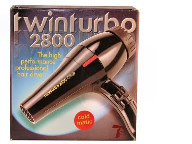 Turbo Power Twinturbo 2800 Hair Dryer - Coldmatic Technology | Sleek Black Design, 1 Count