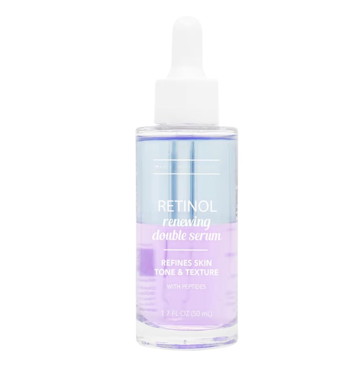 Retinol Renewing Double Serum, 1.7 fl oz (Pack of 2) – Anti-Aging Face Serum with Vitamin A, Refines Skin Tone & Texture, Reduces Fine Lines & Wrinkles, 50ml
