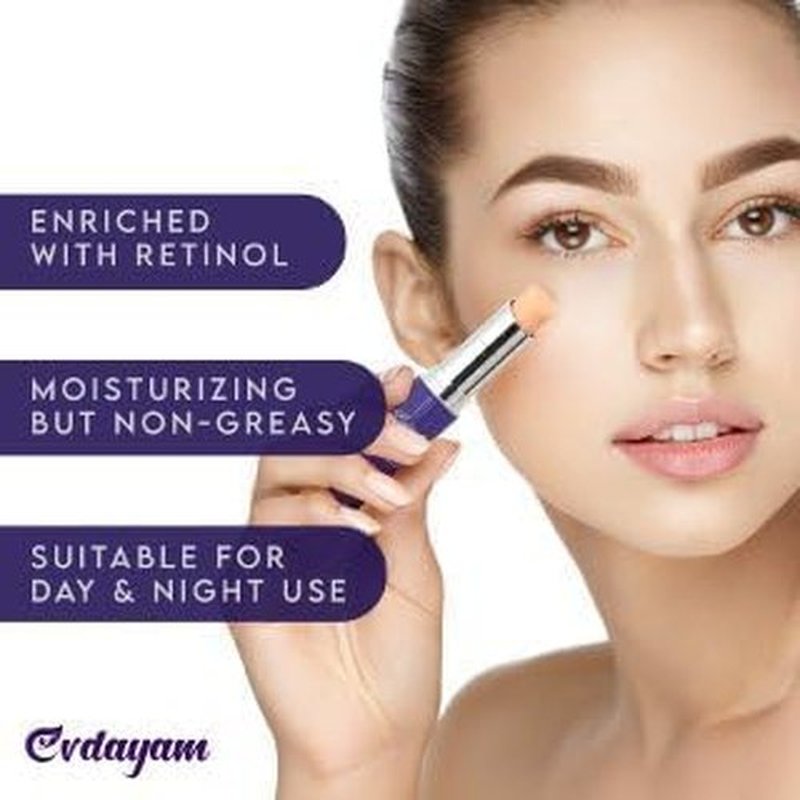Retinol Eye Stick & Caffeine Under Eye Brightener – Under Eye Balm Stick for Dark Circles, Puffiness, Eye Bags, Wrinkles & Fine Lines, Cooling Under Eye Stick, 2 Pack
