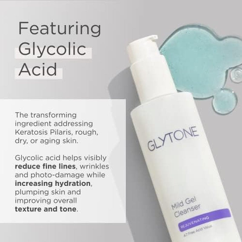 Glytone Mild Gel Cleanser - Exfoliating Face Wash for Normal/Combination Skin - 4.7% Glycolic Acid - 6.7 fl. oz.