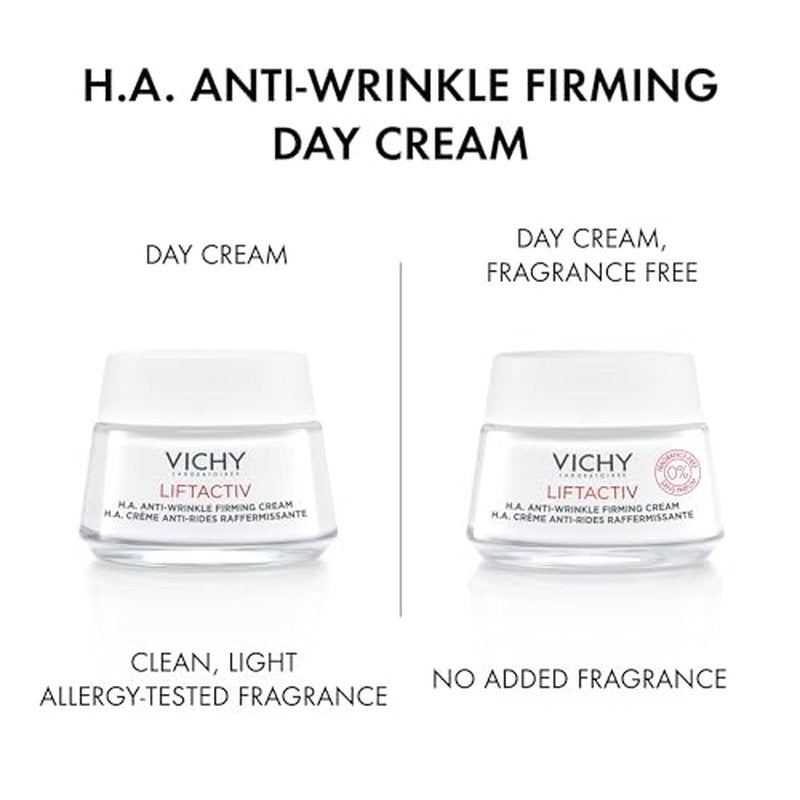 VICHY LiftActiv H.A. Anti-Wrinkle Firming Cream Fragrance Free, Anti Aging Face Cream With Vitamin C & Hyaluronic Acid, Smoothing & Firming For Wrinkles, Visibly Plumps Skin & Improves Radiance