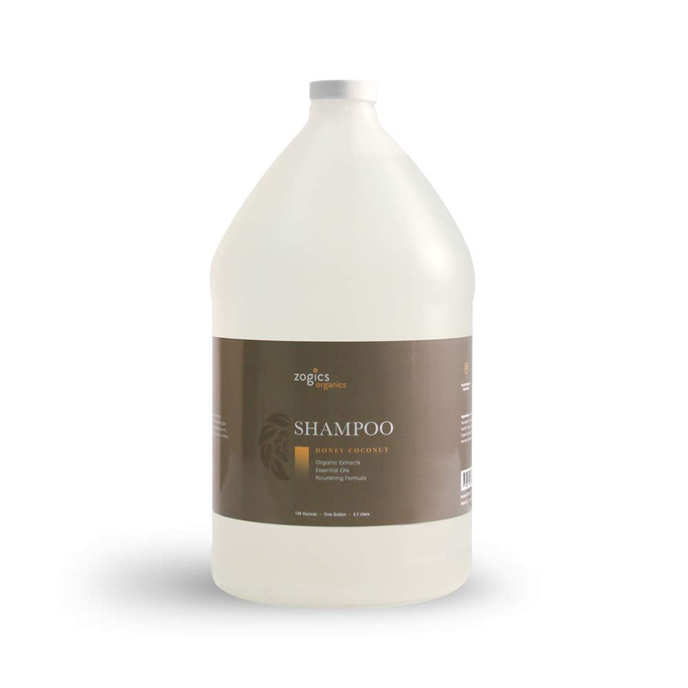 Zogics Organics Shampoo – Organic Shampoo for Women and Men, Hydrating Hair Shampoo with Natural Ingredients like Aloe Vera, Avocado, and Calendula Oil (Honey Coconut Scent, 4 Gallon Case)