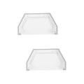 Uonlytech 2pcs end Cap Water Seal Plastic Gutter downspout end caps White Component Drain Connector Downspouts Gutter end caps Square Plastic Gutter downspout end Seal