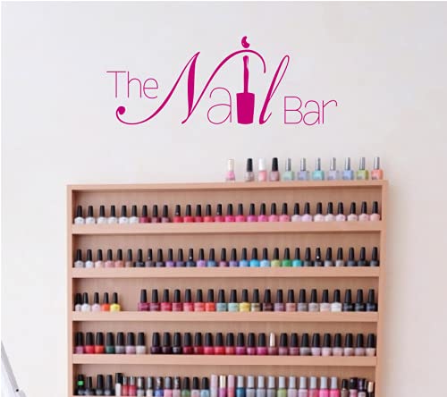 Removable Nail Bar Logo Wall Sticker – Manicure Design Vinyl Decal for Nail Art Salon, Beauty Room Wall Art, Home Nail Salon Decor （57x22cm