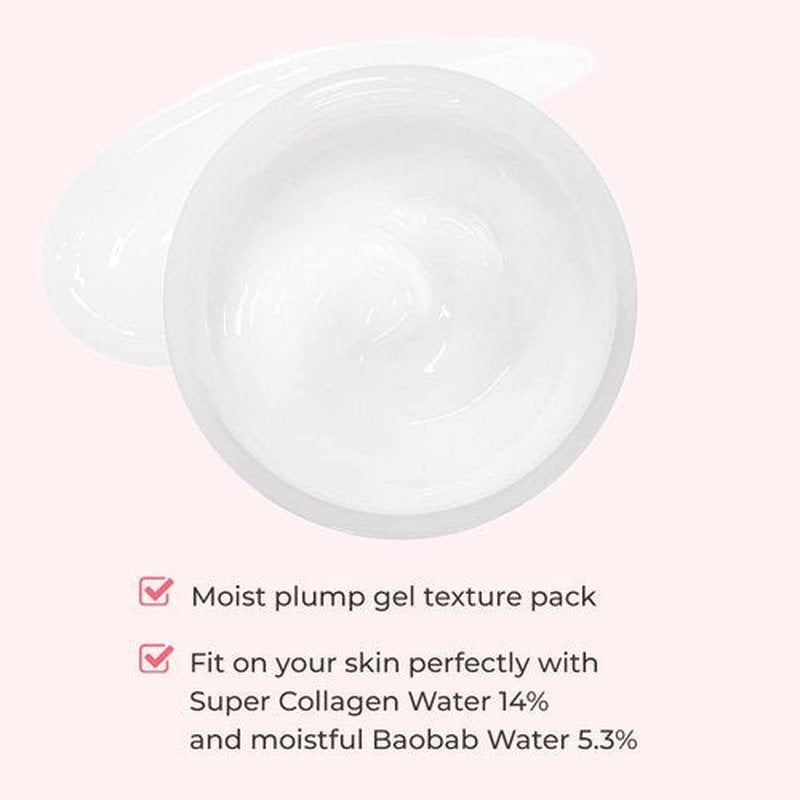 ETUDE Moistfull Collagen Sleeping Pack, Face Moisturizer, Night Cream, Super Collagen Water, Baobab Oil, Gel Texture, Deep Hydration, Korean Skin Care, Beauty (3.38 Fl Oz)